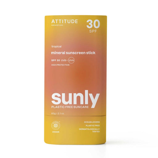 ATTITUDE 30 SPF Mineral Sunscreen Stick Tropical 60g - Dennis the Chemist
