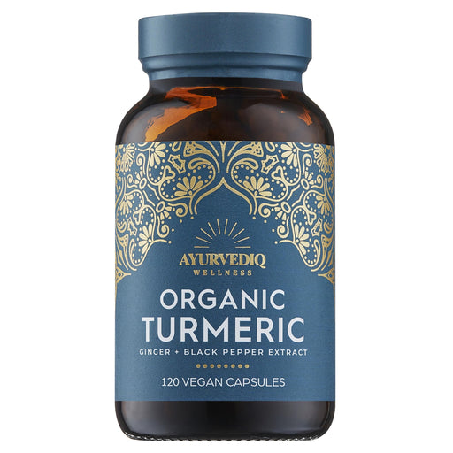 Ayurvediq Wellness Organic Turmeric Ginger + Black Pepper Extract 120's - Dennis the Chemist