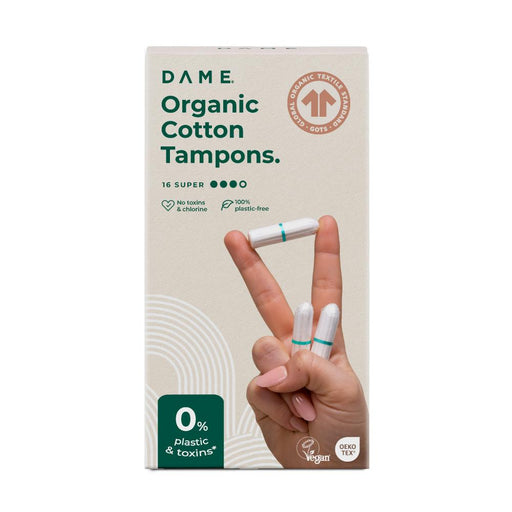 Dame Organic Cotton Tampons 16 Super - Dennis the Chemist