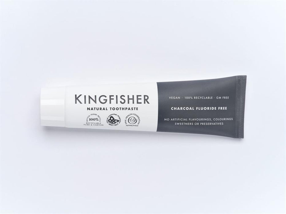 Kingfisher Natural Toothpaste Charcoal Fluoride Free 100ml - Dennis the Chemist