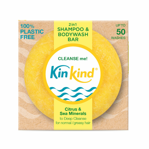 KinKind 2in1 Shampoo & Bodywash Bar Citrus & Sea Minerals 50g - Dennis the Chemist