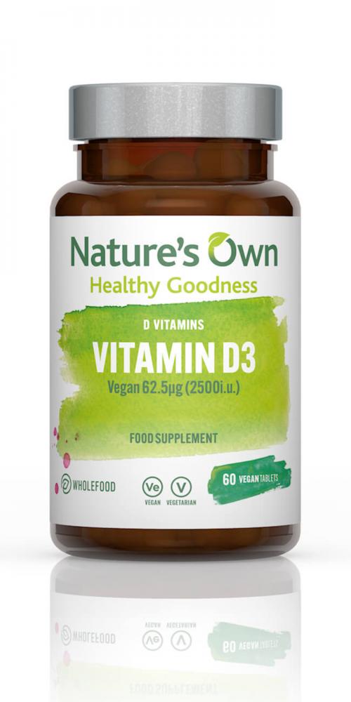 Nature's Own Vitamin D3 Vegan 2500iu 60's - Dennis the Chemist