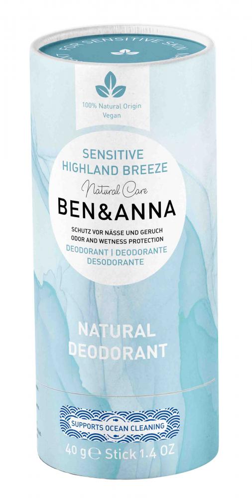 Ben & Anna Natural Deodorant Sensitive Highland Breeze 40g - Dennis the Chemist