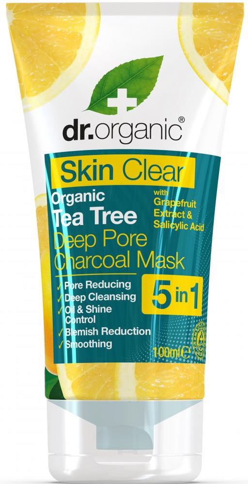 Dr Organic Skin Clear Organic Tea Tree Deep Pore Charcoal Mask 100ml - Dennis the Chemist