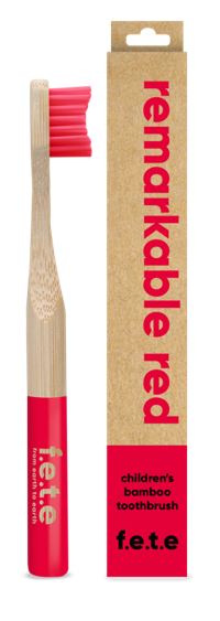 Children's Bamboo Toothbrush - Remarkable Red (single) - Dennis the Chemist