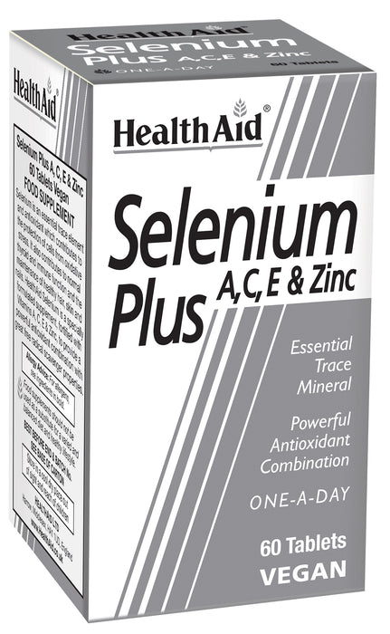 Health Aid Selenium Plus A, C, E + Zinc 60's - Dennis the Chemist