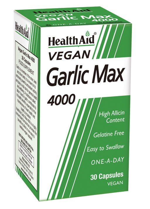 Health Aid Vegan Garlic Max 4000 30's  (Formerly Maxi Garlic 4000) - Dennis the Chemist
