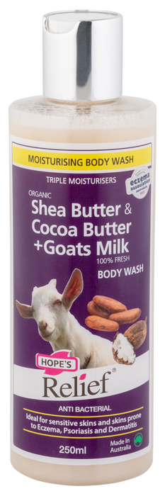 Organic Shea Butter & Cocoa Butter + Goats Milk Body Wash 250ml - Dennis the Chemist