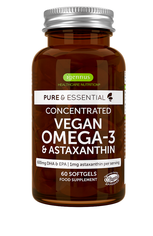 Igennus Pure & Essential Concentrated Vegan Omega-3 & Astaxanthin 60's - Dennis the Chemist