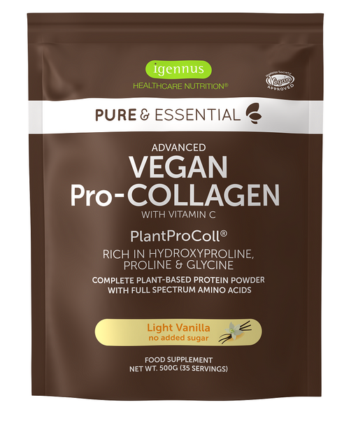 Igennus Pure & Essential Advanced Vegan Pro-Collagen Light Vanilla 500g - Dennis the Chemist