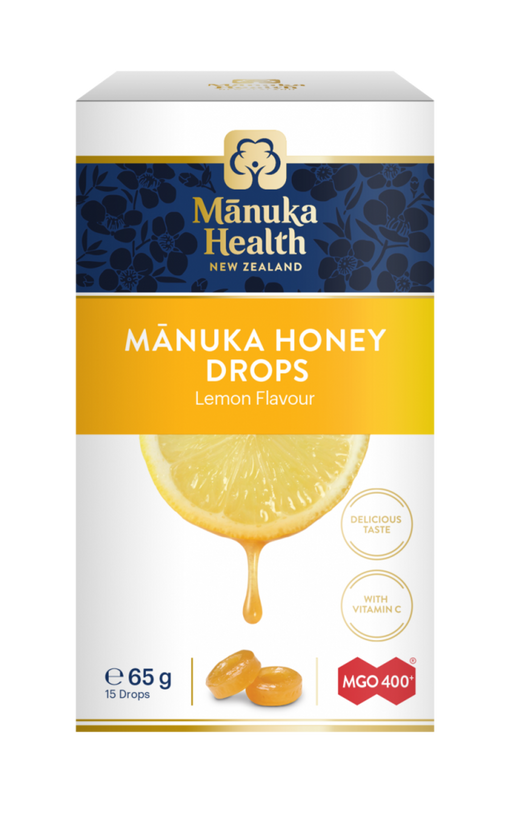 Manuka Health Products Manuka Honey Drops Lemon Flavour MGO 400+  65g 15's - Dennis the Chemist