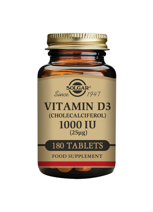 Solgar Vitamin D3 (Cholecalciferol) 1000iu (25ug) 180 Tablets - Dennis the Chemist
