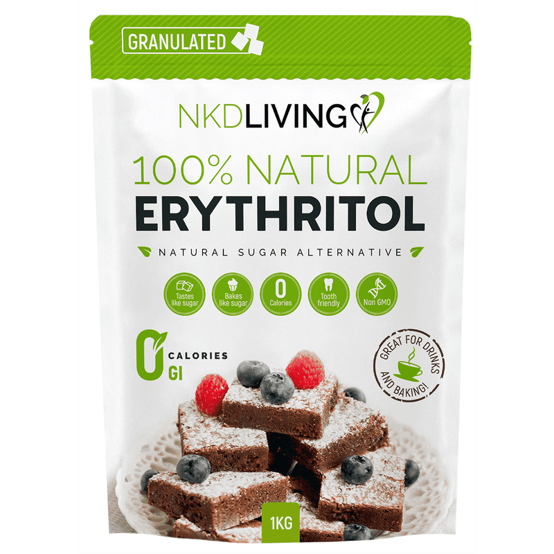 NKD LIVING 100% Natural Erythritol Natural Sugar Alternative 1kg (Granulated)