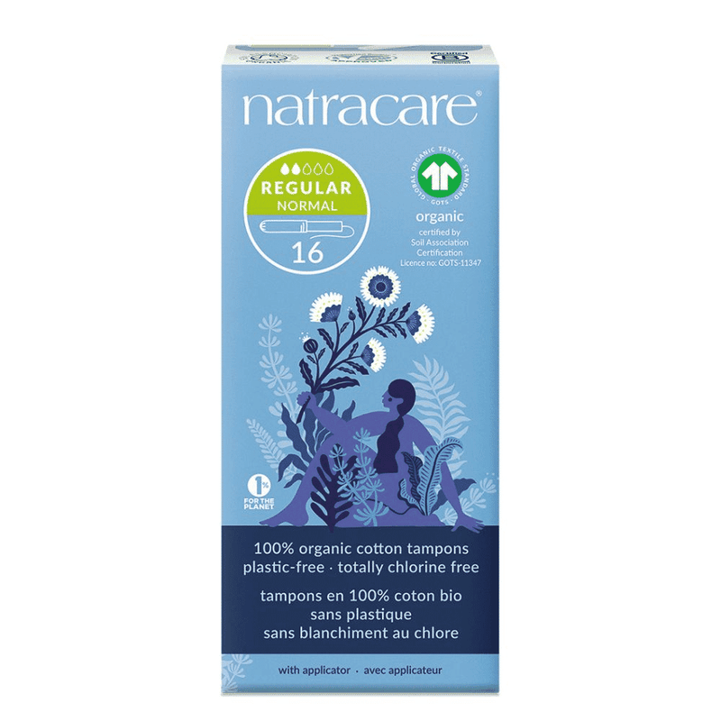 Natracare 100% Organic Cotton Tampons with Applicator Regular 16s