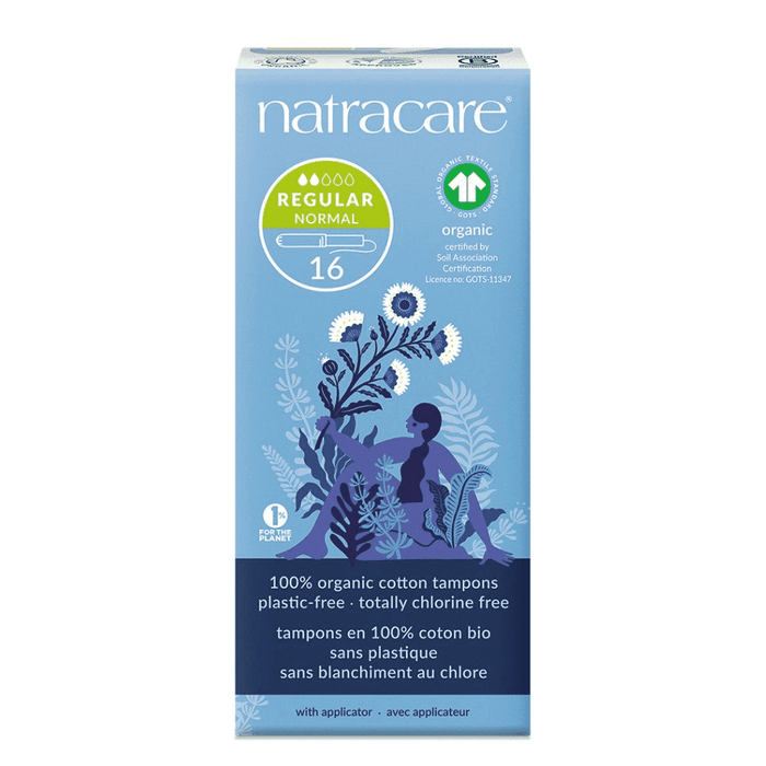 Natracare 100% Organic Cotton Tampons with Applicator Regular 16s