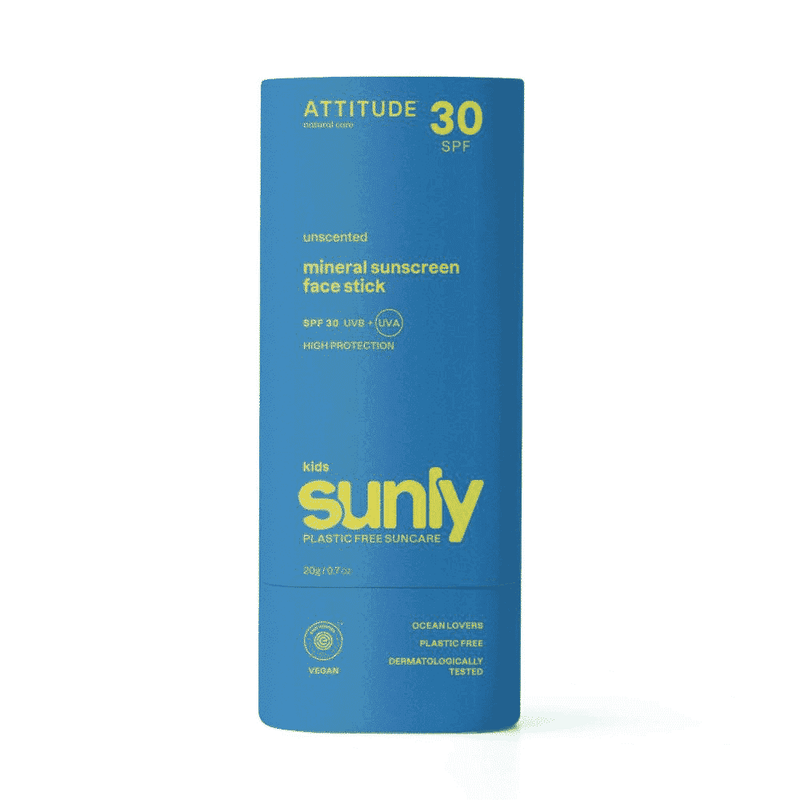 ATTITUDE 30 SPF Unscented Mineral Face Sunscreen - Kids Sunly 20g