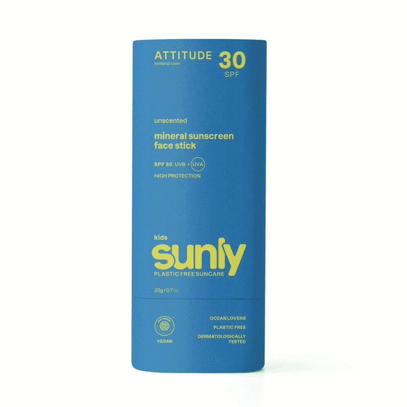 ATTITUDE 30 SPF Unscented Mineral Face Sunscreen - Kids Sunly 20g