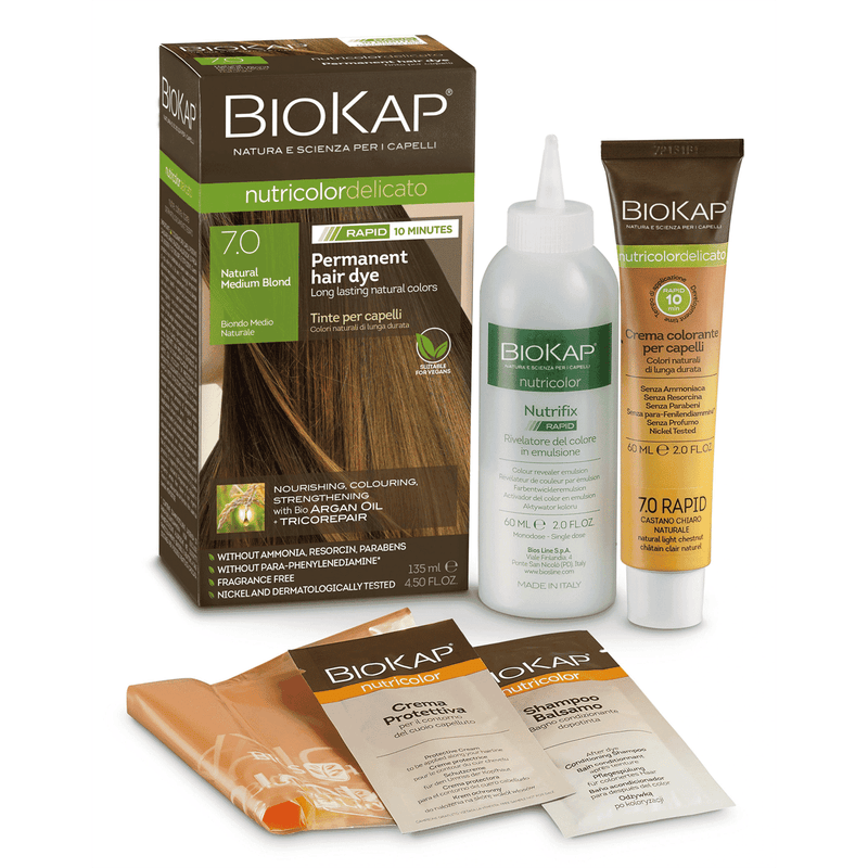 BioKap 7.0 Natural Medium Blond Permanent Hair Dye 135ml