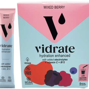 Vidrate Mixed Berry – Hydration enhanced with added electrolytes + Vitamin C + B12