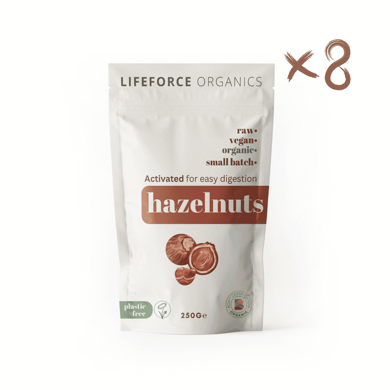 Lifeforce Organics Activated Hazelnuts 250g x 8 CASE - Dennis the Chemist