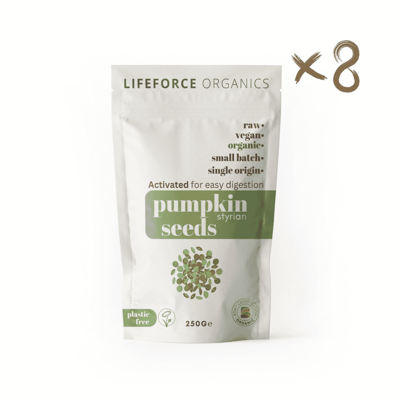 Lifeforce Organics Activated Pumpkin Seeds 250g x 8 CASE - Dennis the Chemist