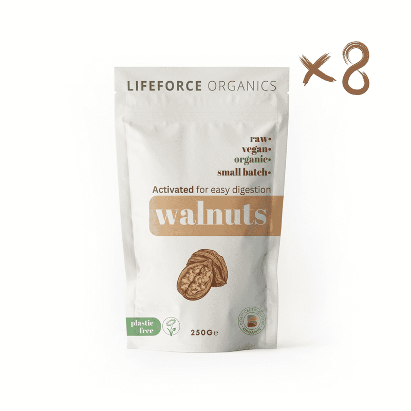 Lifeforce Organics Activated Walnuts 250g x 8 CASE - Dennis the Chemist