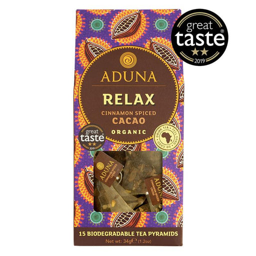 Aduna Relax Cinnamon Spiced Cacao Organic 15 Tea Pyramids - Dennis the Chemist
