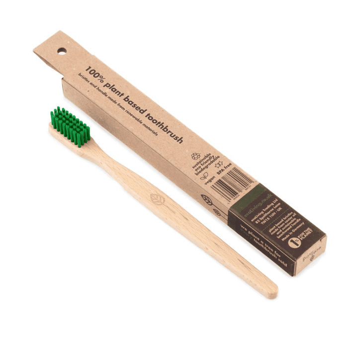 ecoLiving Adult Medium Beechwood Toothbrush Green