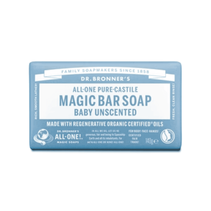Dr Bronner's Magic Soaps All-One Pure-Castile Magic Bar Soap Baby Unscented 140g