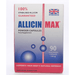 AllicinMax 90s supplement bottle by Allicin, featuring a white container with a blue label and cap, displayed on a plain background.