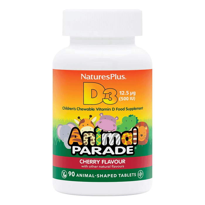 NaturesPlus Animal Parade D3 12ug (480 IU) Cherry Flavour 90s