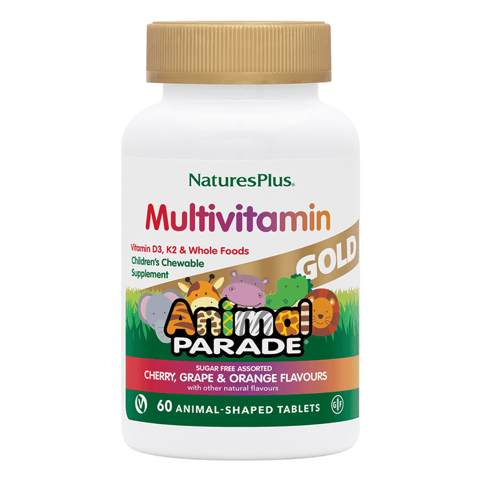 NaturesPlus Animal Parade GOLD Multivitamin Sugar Free Assorted Flavours 60s