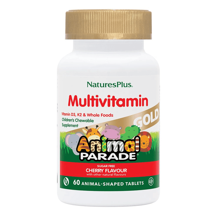 NaturesPlus Animal Parade GOLD Multivitamin Sugar Free Cherry Flavour 60s