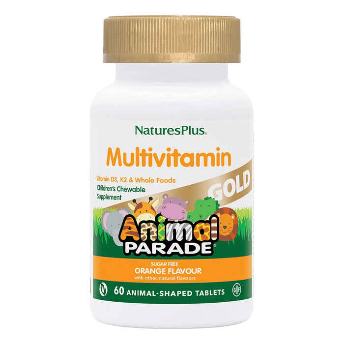 NaturesPlus Animal Parade GOLD Multivitamin Sugar Free Orange Flavour 60s