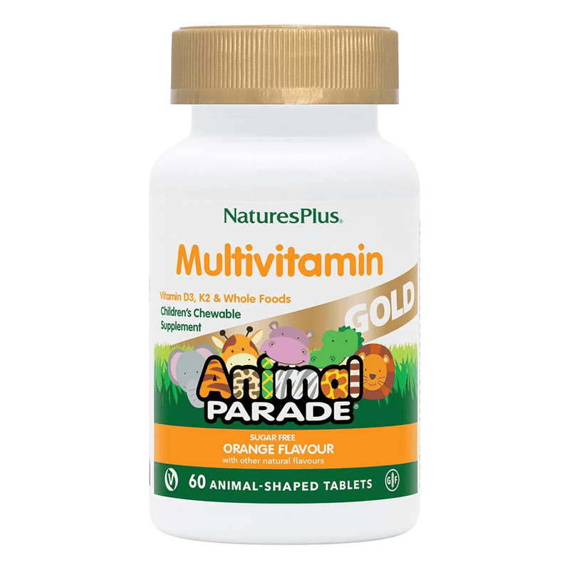 NaturesPlus Animal Parade GOLD Multivitamin Sugar Free Orange Flavour 60s
