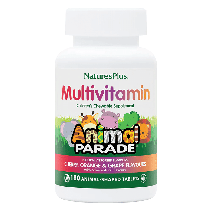 NaturesPlus Animal Parade Multivitamin Natural Assorted Flavours 180s - Dennis the Chemist