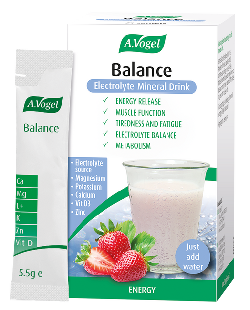 A Vogel (BioForce) Balance Electrolyte Mineral Drink Strawberry Energy 21x5.5g Sachets - Dennis the Chemist
