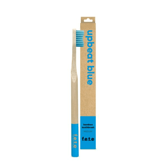 F.E.T.E Bamboo Toothbrush Medium Bristles - Upbeat Blue (single)