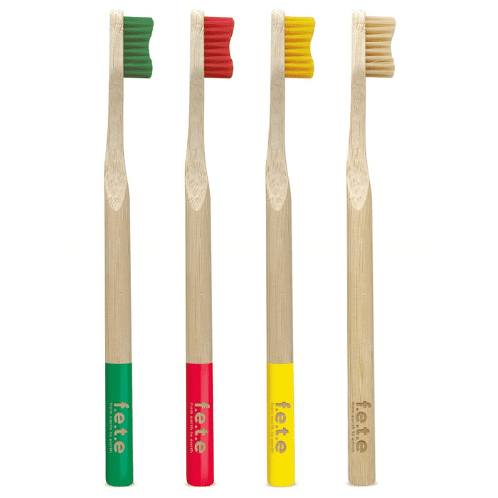 F.E.T.E Bamboo Toothbrushes Stupendously Soft Set of 4