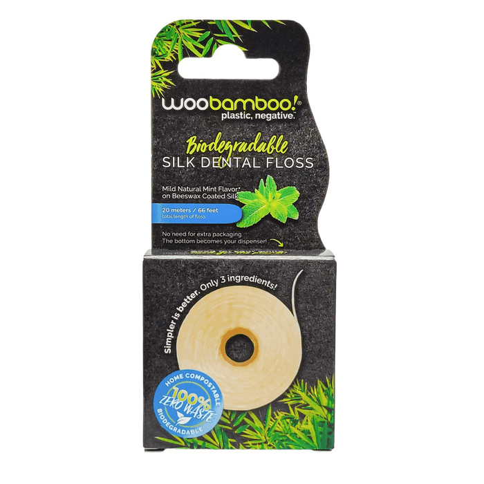 Woobamboo Biodegradable Silk Dental Floss Waxed Natural Mint