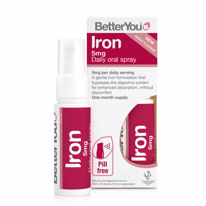 BetterYou Iron 5mg Daily Oral Spray (Red) 25ml - Dennis the Chemist