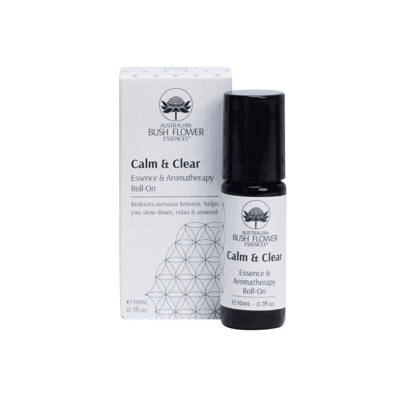 Australian Bush Flower Essences Calm & Clear Essence & Aromatherapy Roll-On 10ml