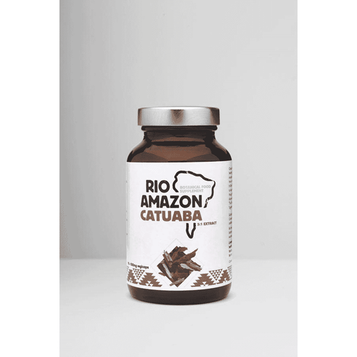 Rio Amazon Catuaba 5:1 Extract 500mg capsules, natural herbal supplement for mood and energy support.