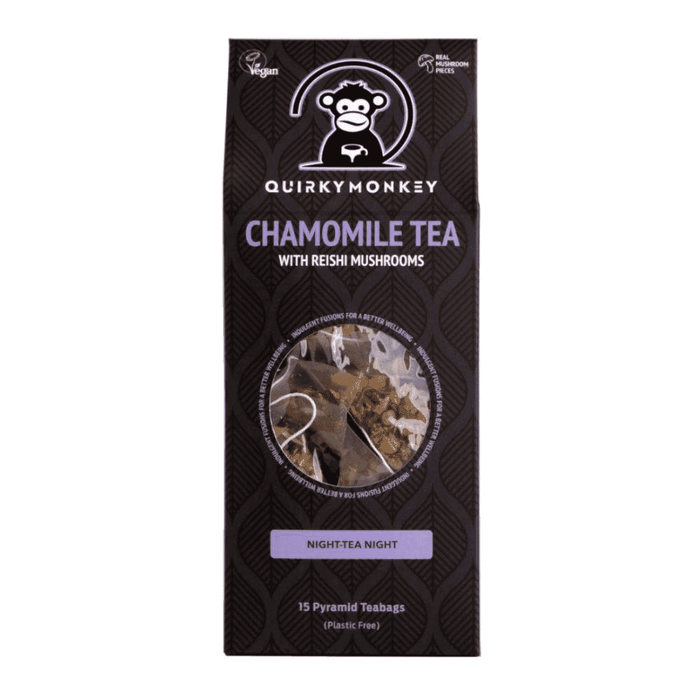 Quirky Monkey Chamomile Tea with Reishi Mushrooms 15 Pyramid Teabags