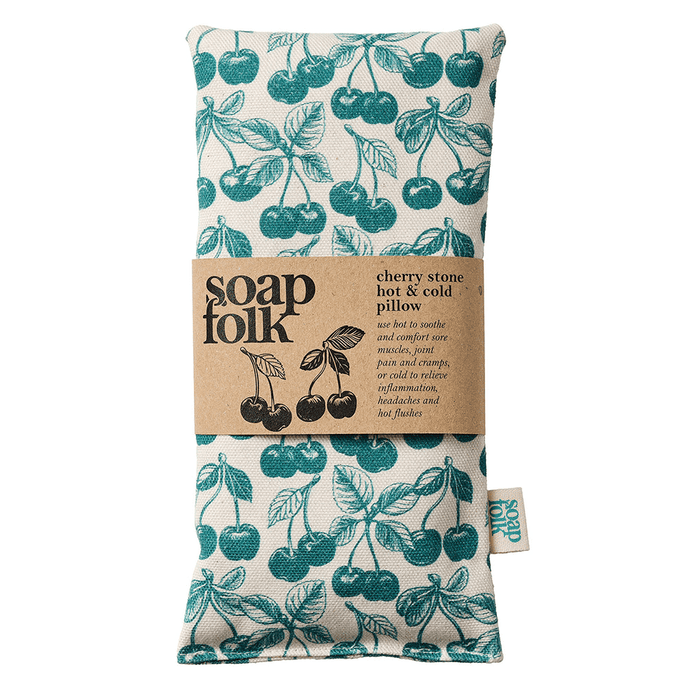 Soap Folk Cherry Stone Hot & Cold Pillow (Green print)