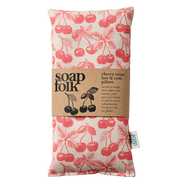 Soap Folk Cherry Stone Hot & Cold Pillow (Red print)