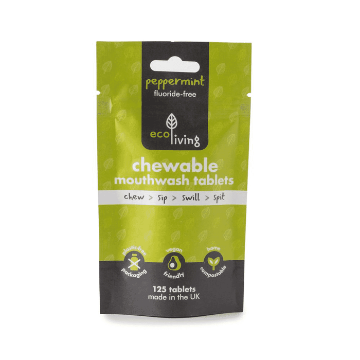 ecoLiving Chewable Mouthwash Tablets Peppermint Fluoride-Free 125s