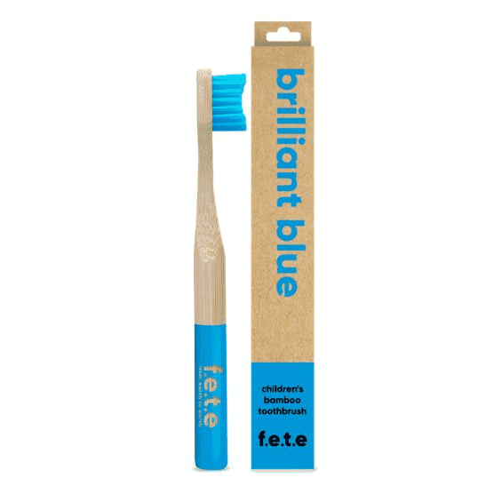 F.E.T.E Children's Bamboo Toothbrush - Brilliant Blue (single)