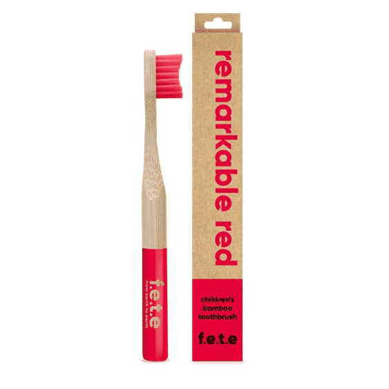 F.E.T.E Children's Bamboo Toothbrush - Remarkable Red (single)