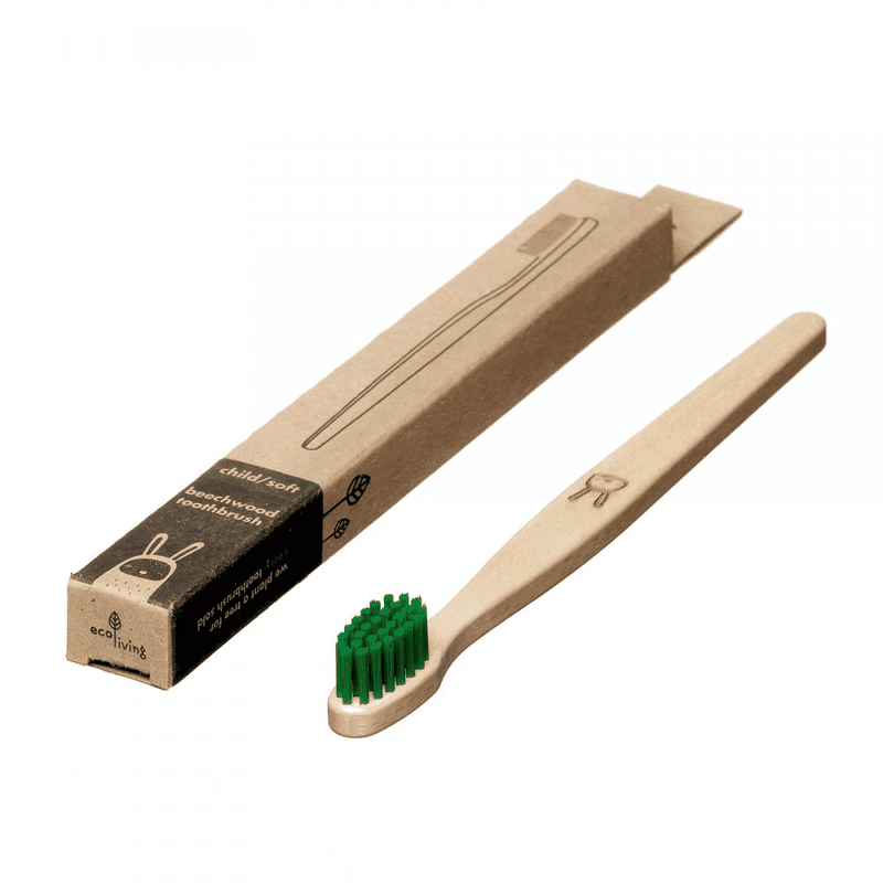 ecoLiving Child/Soft Beechwood Toothbrush Green (Rabbit)